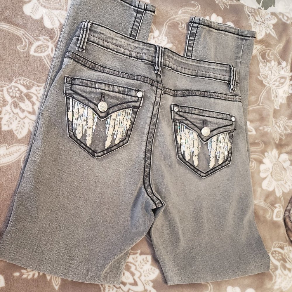 🌼HP🌼Rebel & Soul Faded Black Jeans w/Bling Pockets